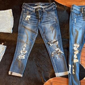 Lot of 3 pair American Eagle Outfitters women’s jeans crop, ankle, flare